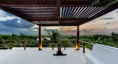 Image may contain Porch Patio and Pergola